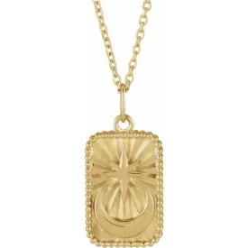 14K Yellow Crescent Moon