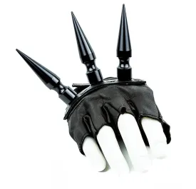 3" Light Spike Genuine Leather Fingerless Gloves Pair