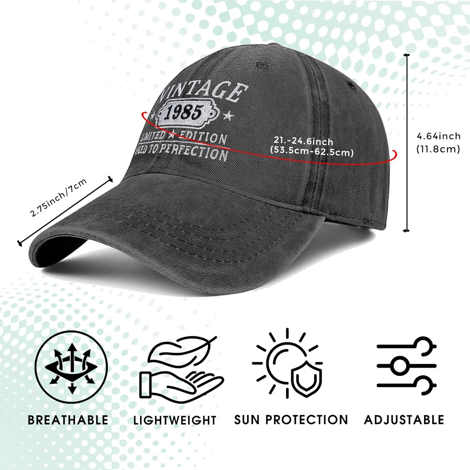 40th Birthday Gifts Women Men Vintage 1985 Embroidered Baseball Cap Gift Ideas Hat