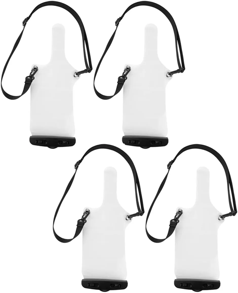 4Pcs Universal Two Way Radio Waterproof Case Bag Portable Walkie Talkie Rainproof Pouch with Adjustable Strap Compatible for Motorola Kenwood Midland UV-3R UV-5R PX-888 Walkie Talkie Radio
