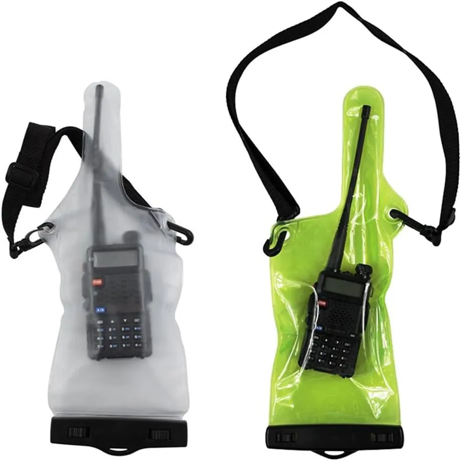 4Pcs Universal Two Way Radio Waterproof Case Bag Portable Walkie Talkie Rainproof Pouch with Adjustable Strap Compatible for Motorola Kenwood Midland UV-3R UV-5R PX-888 Walkie Talkie Radio