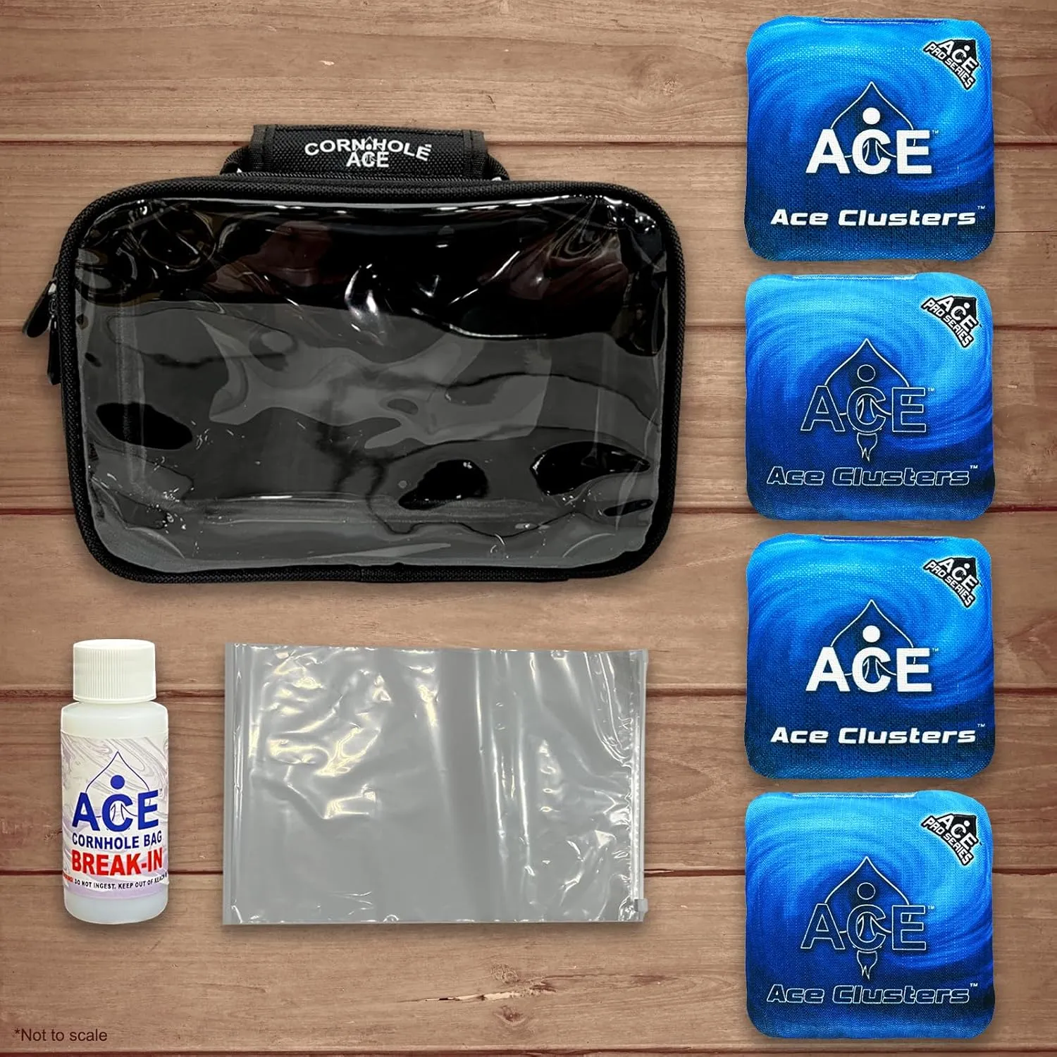 Ace Clusters | ACE Pro Cornhole Bags   PRO Kits | Cluster Pad Technology | Dual Sided Slick Stick All Weather | Optional Bag Break in and Carrying Case | Set of 4