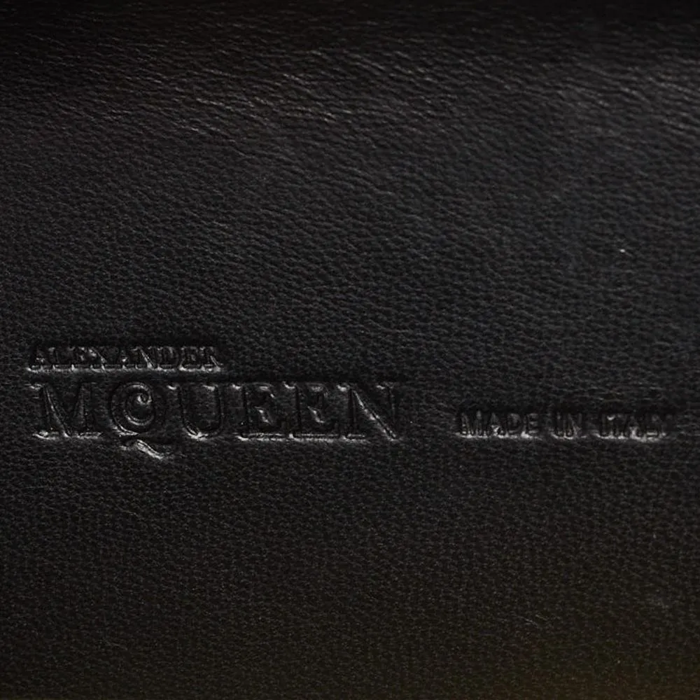 Alexander McQueen Gold Leather Art Deco Studded Skull Box Clutch Bag