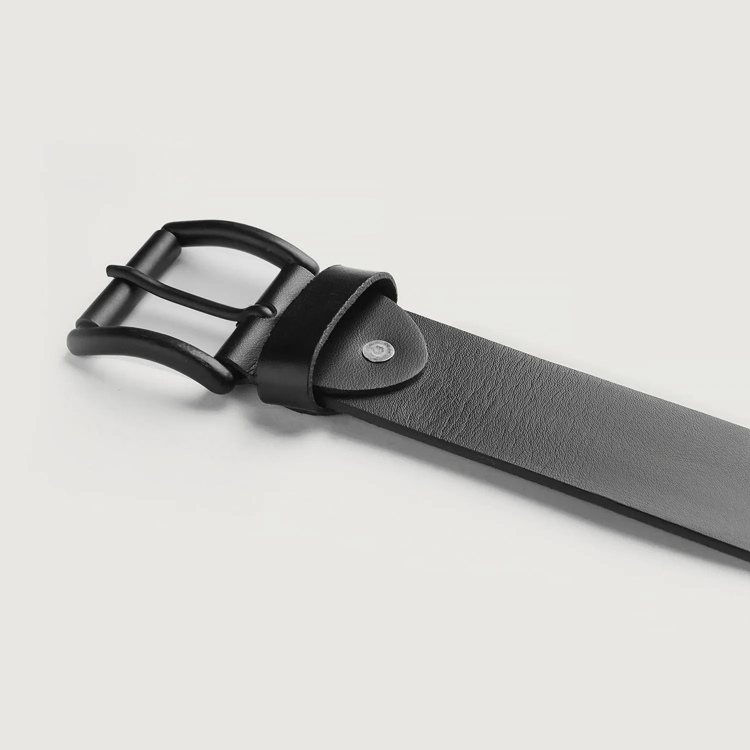 Allan Black Leather Casual Belt