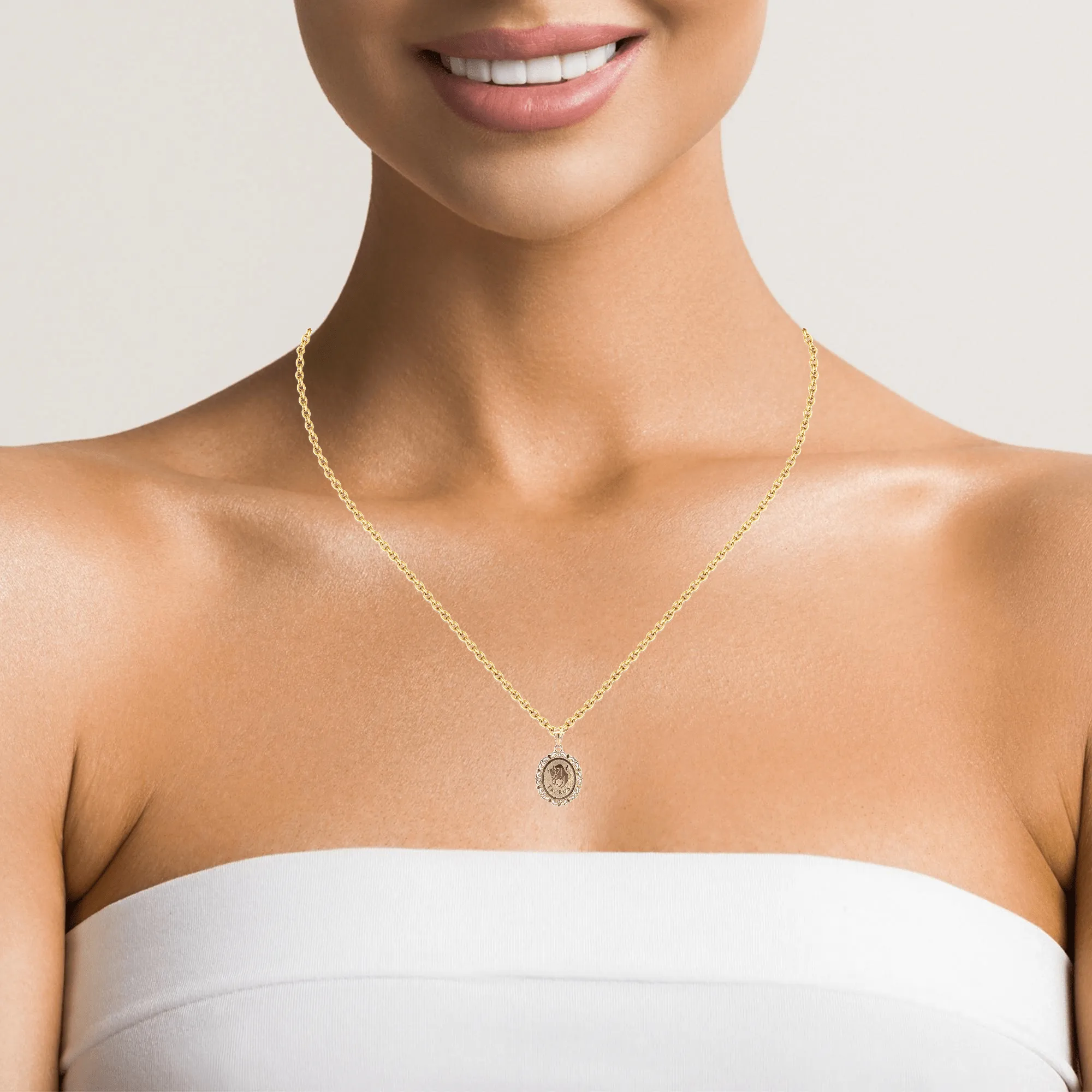 Baikalla 14k Yellow Gold Taurus Pendant Necklace