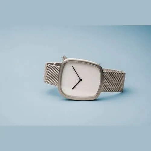 Bering Pebble Brushed Silver Ladies Watch