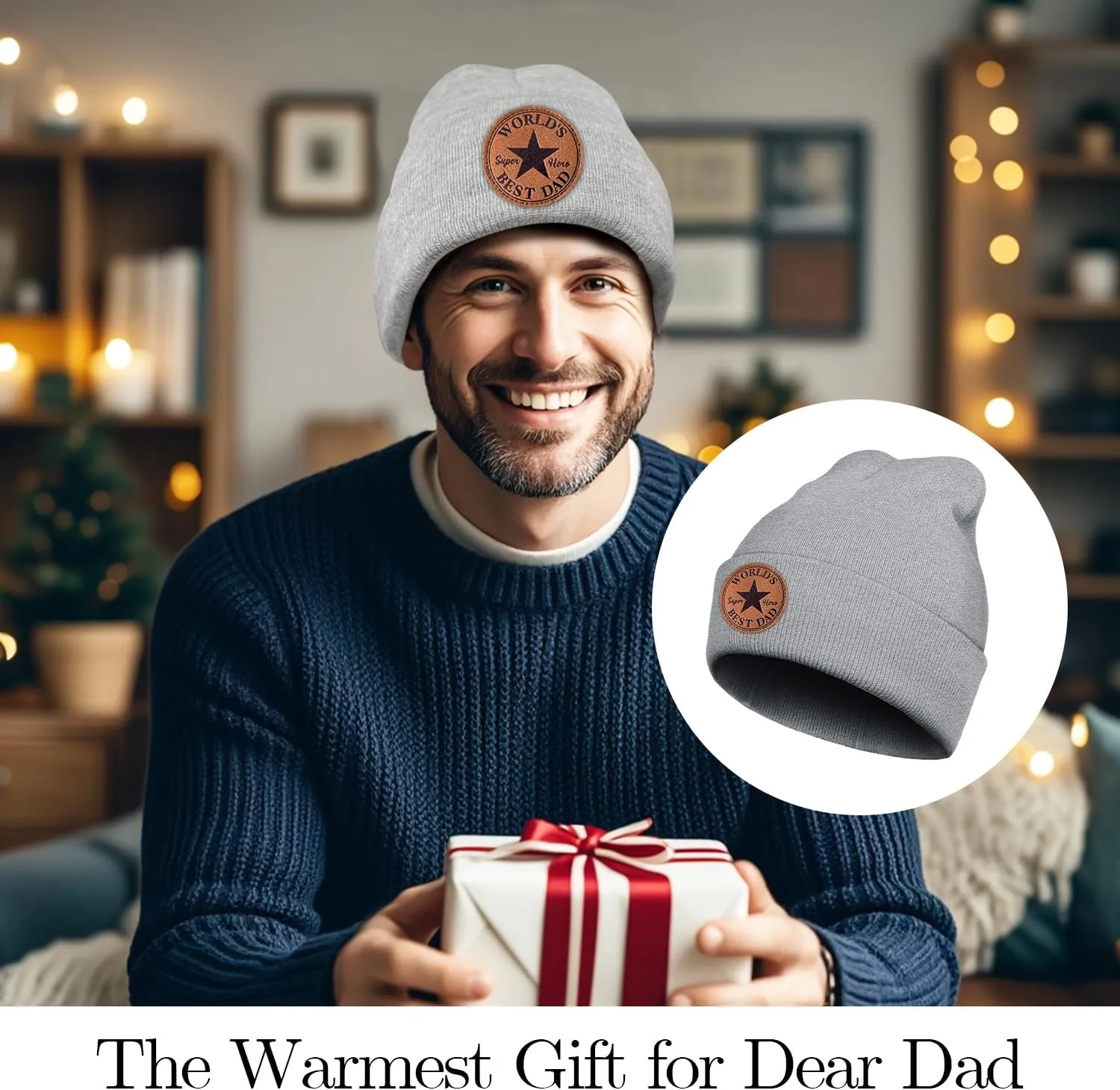 Best Dad Beanie, Christmas Birthday Gift Warm Funny Knit Hat