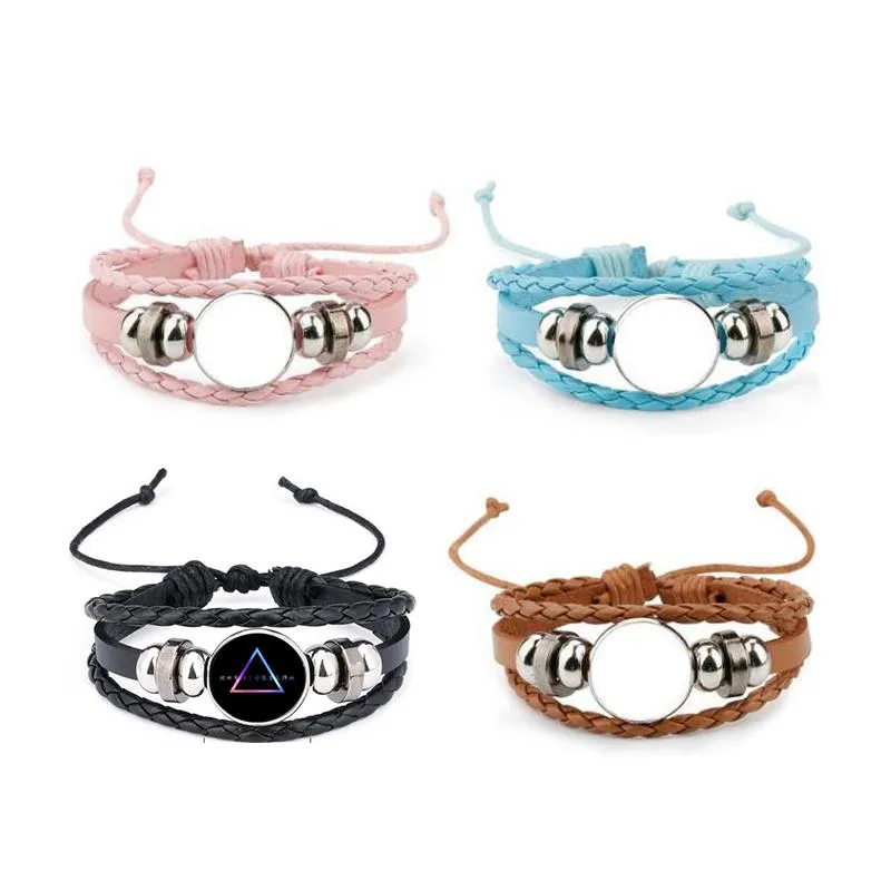Blue Leather Bracelet   gift box