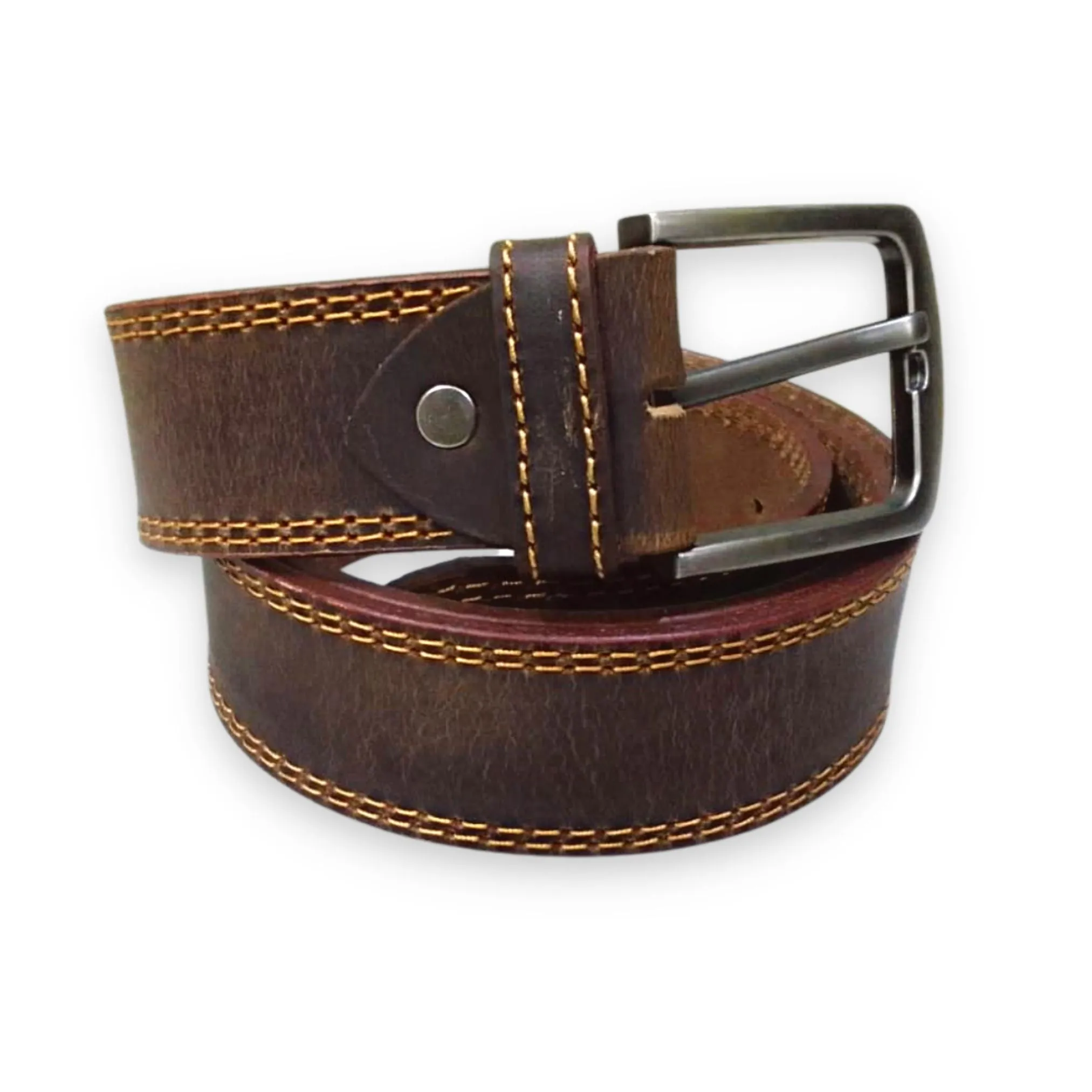 Buffalo Brown Casual Belt - Double Stitched 40mm Wide