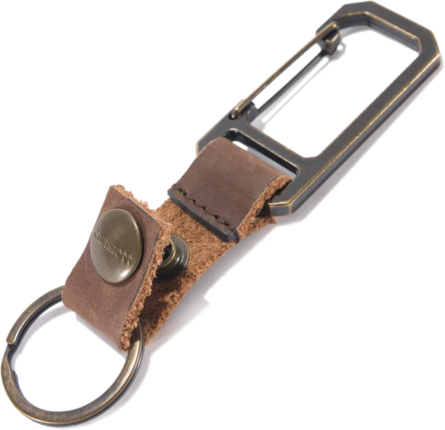 Carhartt Unisex Adult Durable Metal Key Keeper, Belt Loop Key Ring Holder with Self-Locking Metal Gate Clip for Car/Home Keys