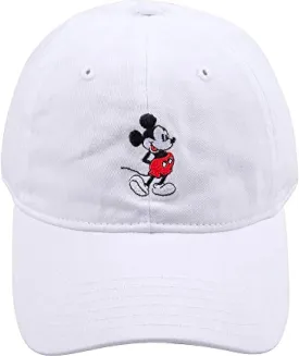 Concept One Disney Mickey Mouse Baseball Hat, Washed Twill Cotton Adjustable Dad Cap