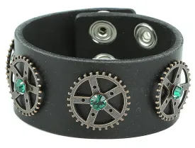 Copper Gear Crystal Stone Bracelet