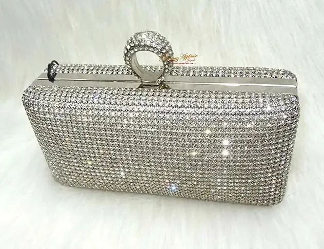 Crystal Classy Gold Silver Black Clutch Party Clutch Evening Party Cocktail Wedding Bridal Purse for women
