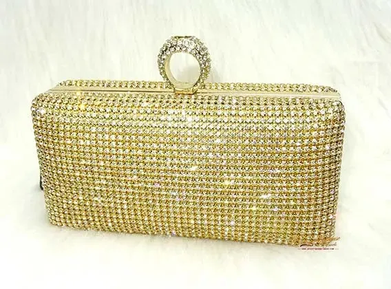 Crystal Classy Gold Silver Black Clutch Party Clutch Evening Party Cocktail Wedding Bridal Purse for women