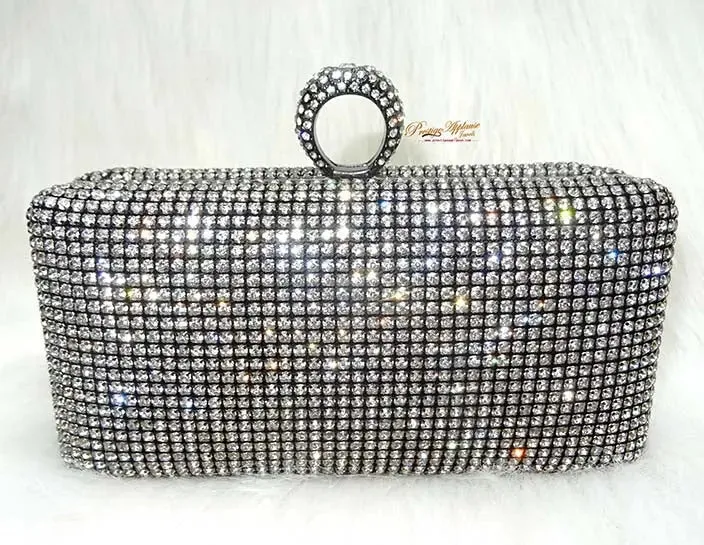 Crystal Classy Gold Silver Black Clutch Party Clutch Evening Party Cocktail Wedding Bridal Purse for women