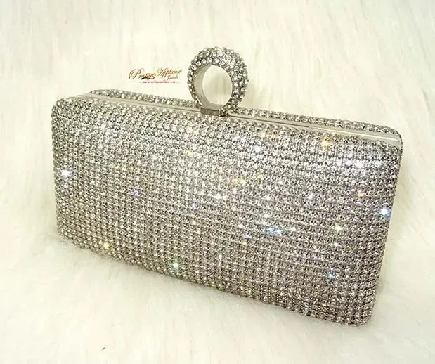 Crystal Classy Gold Silver Black Clutch Party Clutch Evening Party Cocktail Wedding Bridal Purse for women