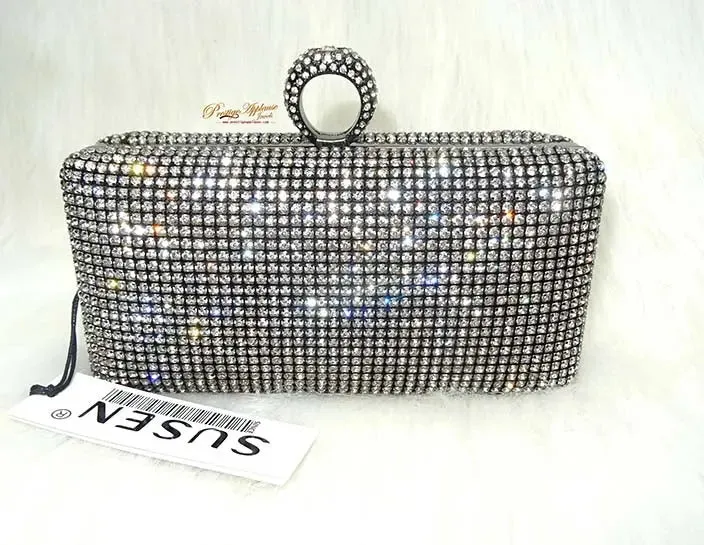 Crystal Classy Gold Silver Black Clutch Party Clutch Evening Party Cocktail Wedding Bridal Purse for women