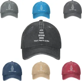 Custom Hat Design Your Own, Personalized Classic Hats for Men Women,Customizable Baseball Cap Dad for Outdoor Adjustable