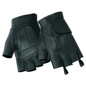 Daniel Smart Men's Tough Deer Skin Fingerless Gloves, Black