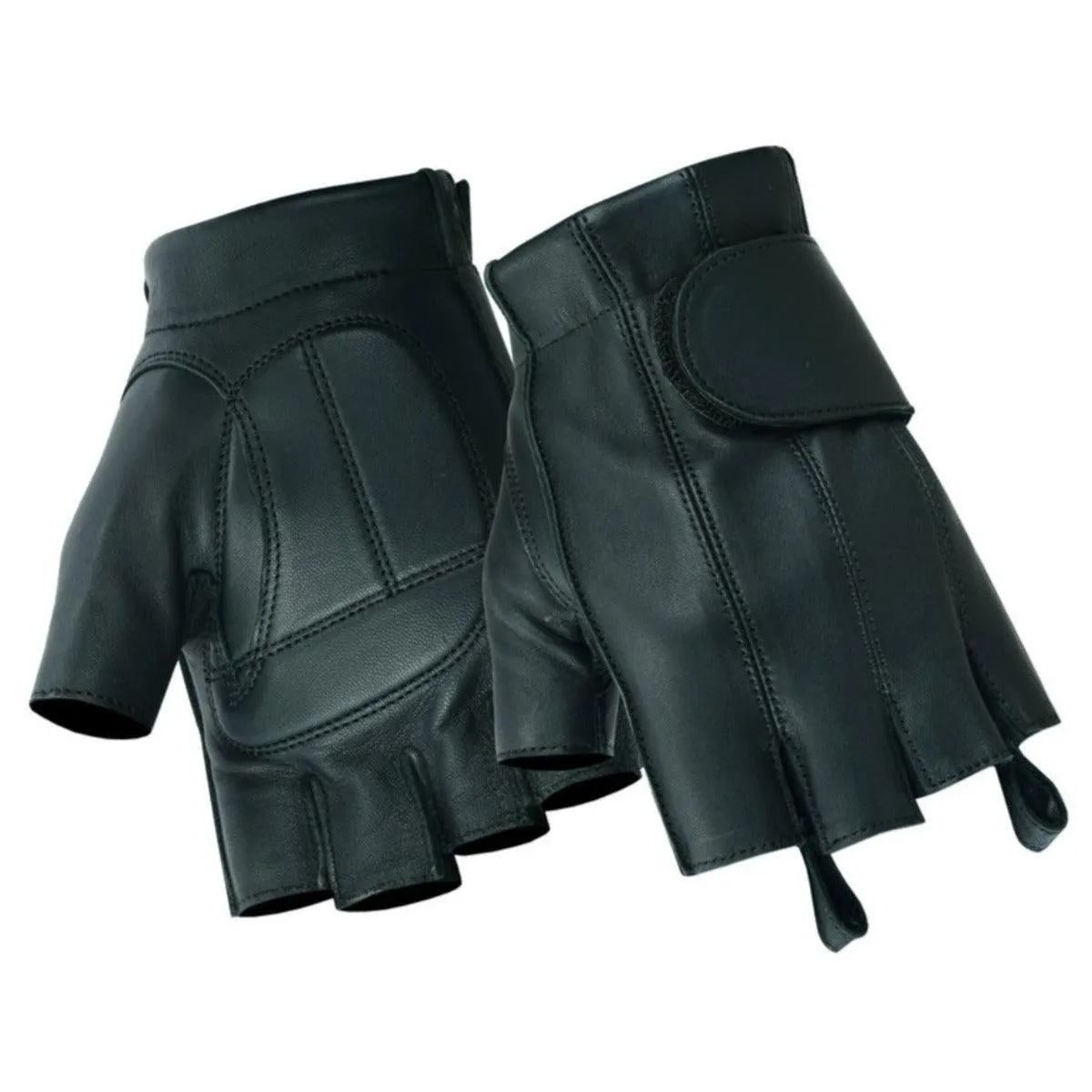 Daniel Smart Men's Tough Deer Skin Fingerless Gloves, Black