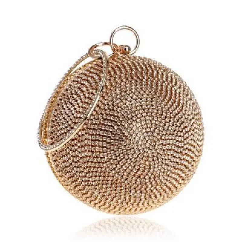 Diamonds Colorful Lady Round Shaped  Evening Clutch Bag
