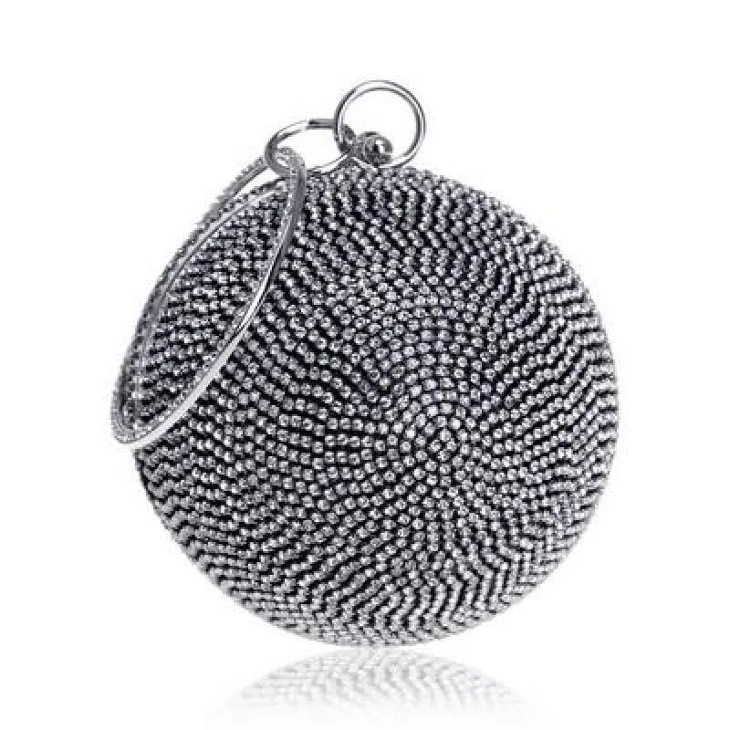Diamonds Colorful Lady Round Shaped  Evening Clutch Bag
