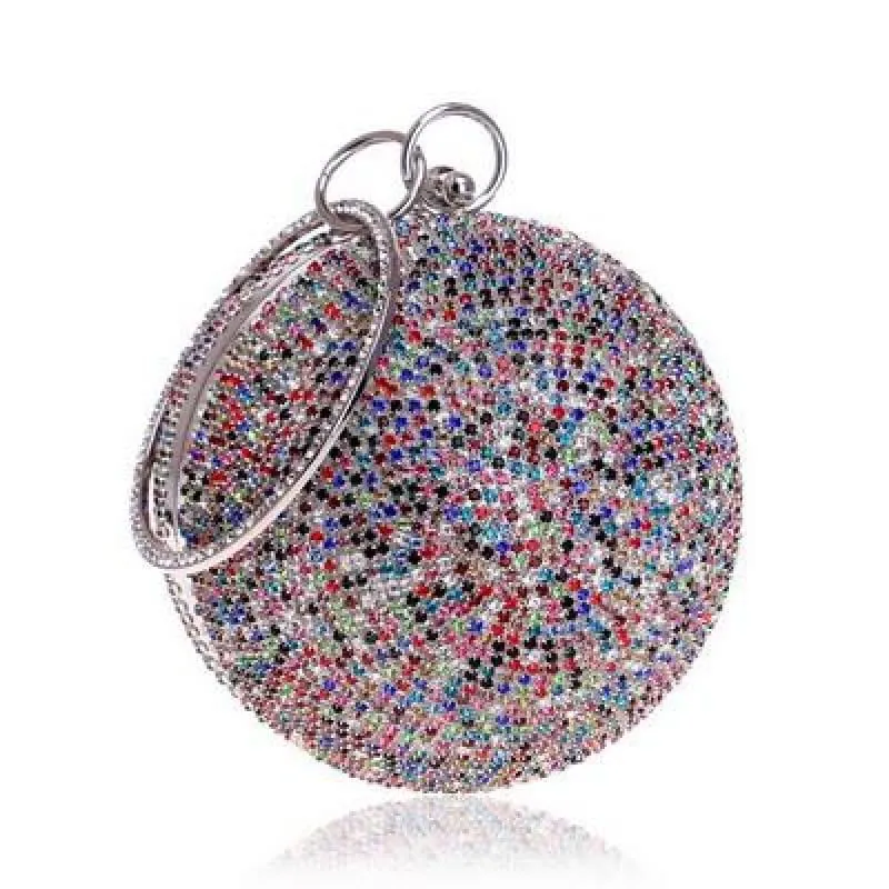 Diamonds Colorful Lady Round Shaped  Evening Clutch Bag