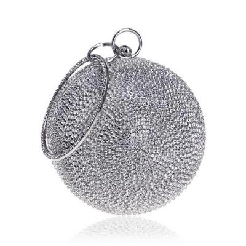 Diamonds Colorful Lady Round Shaped  Evening Clutch Bag