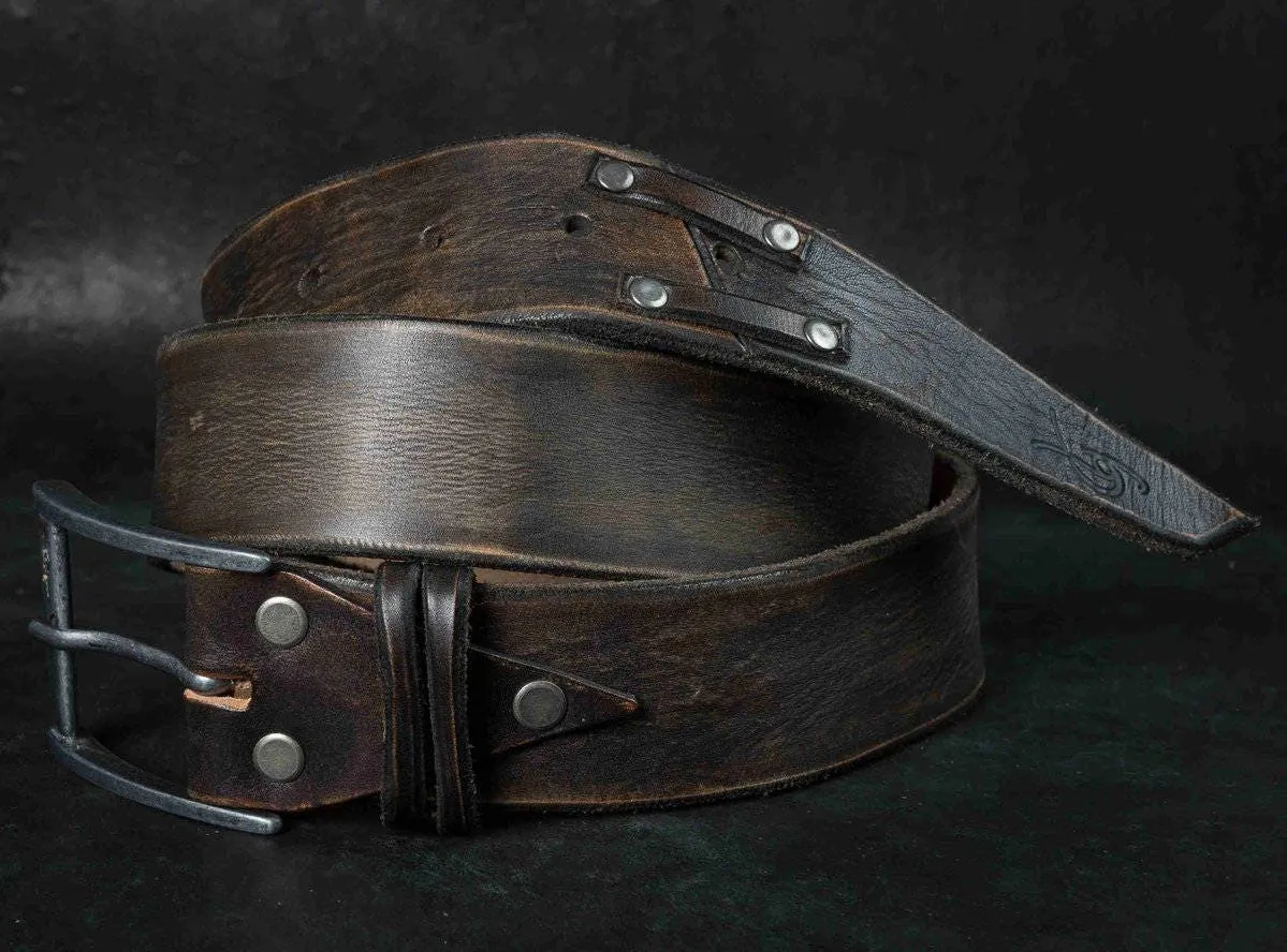 Distressed Leather Belt - Genuine Leather Gift for HimHer - Unisex Craft Accessory