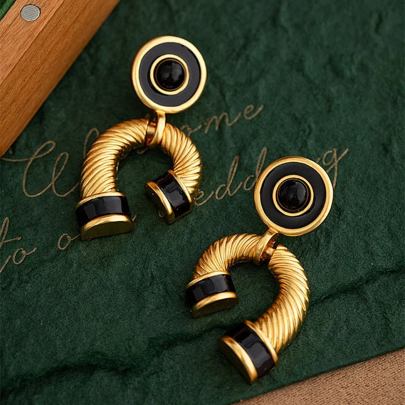Europa Vintage Geometry Statement Earrings
