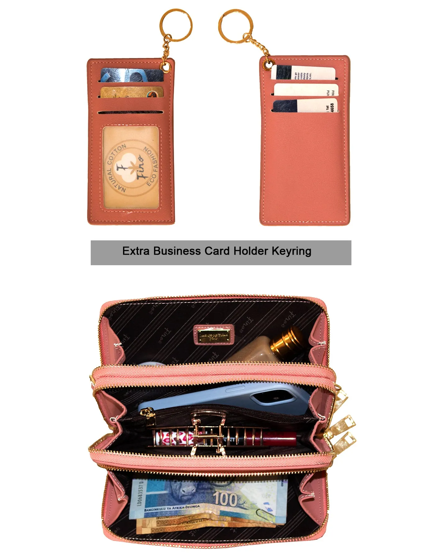 Fino F6917 Faux Leather Card Holder/ Clutch Bag/ Phone Bag/ Bag Organiser