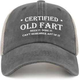 Funny Hat Certified Old Fart Hat for Men Baseball Hats Graphic Cap
