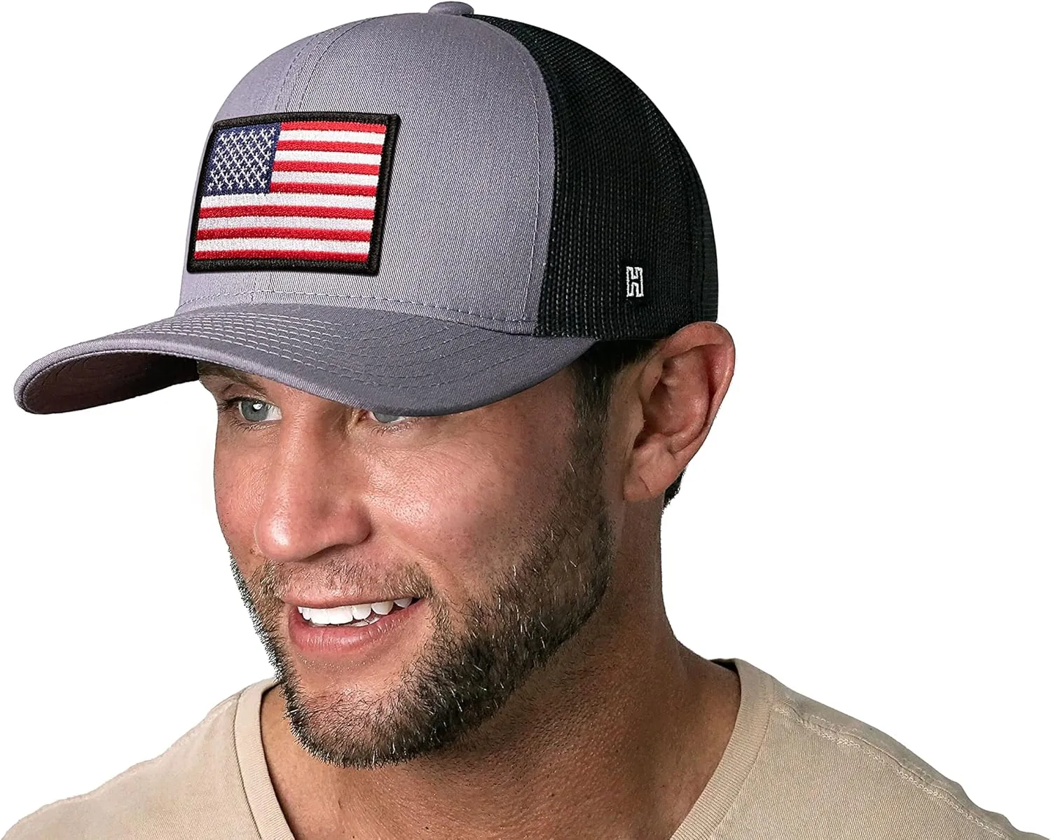 HAKA American Flag Hat, USA Trucker Hat for Men & Women, Adjustable Baseball Cap, Mesh Snapback, Durable Outdoor Hat