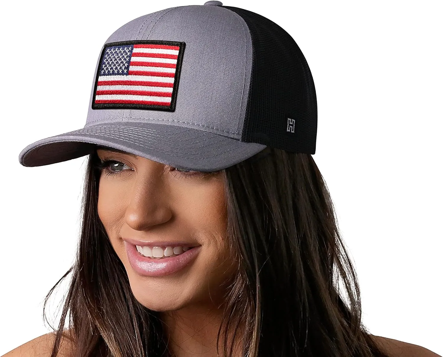 HAKA American Flag Hat, USA Trucker Hat for Men & Women, Adjustable Baseball Cap, Mesh Snapback, Durable Outdoor Hat