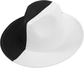 Homoyoyo Men's Wool Jazz Hat Block Pattern Vintage Style Outdoor Leisure Hat for Events Multi