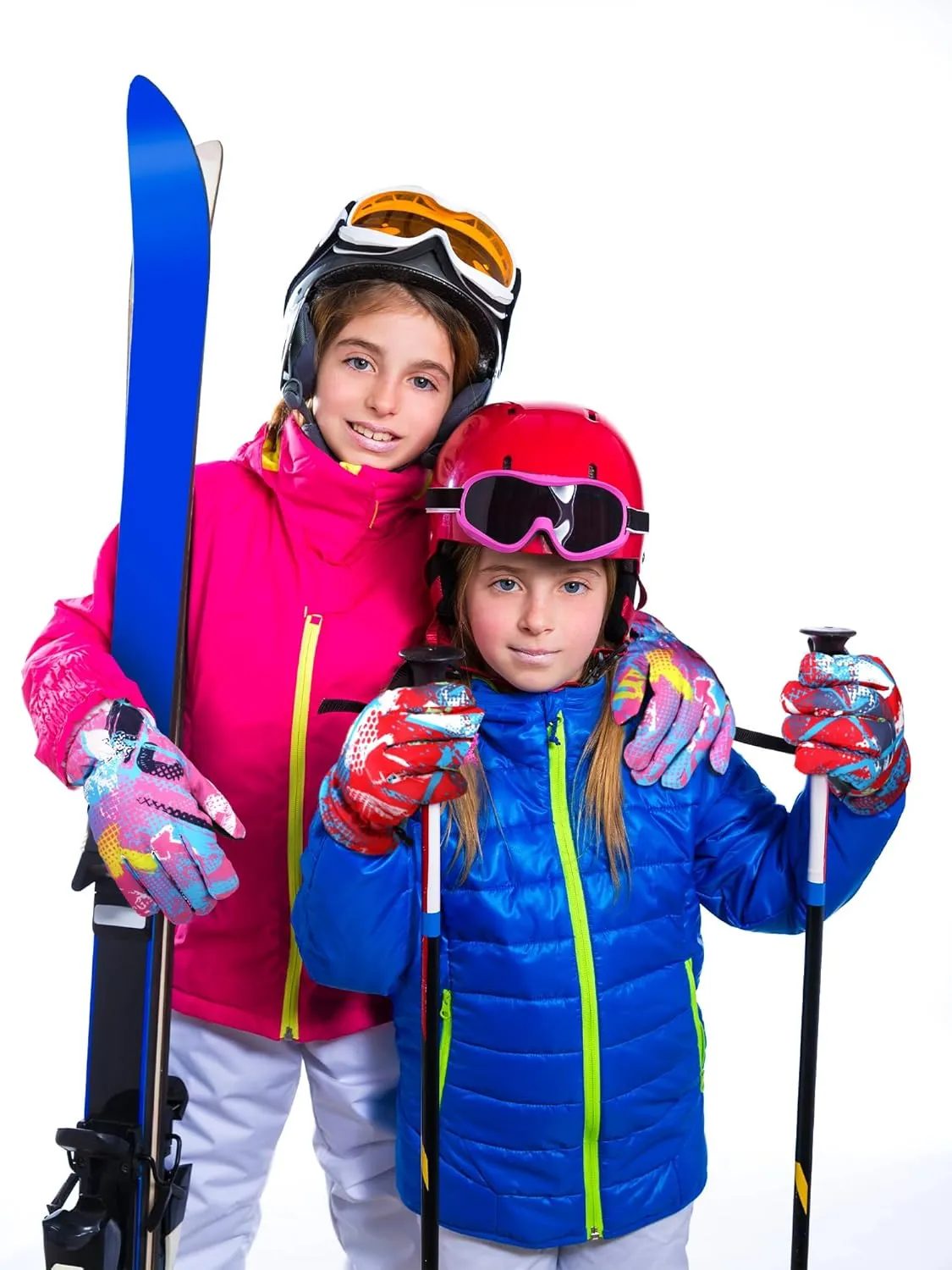 Honoson 2 Pairs Kids Snow Gloves Winter Waterproof Ski Gloves for Boys Girls Outdoor Toddler Snowboard Warm Youth Clothes
