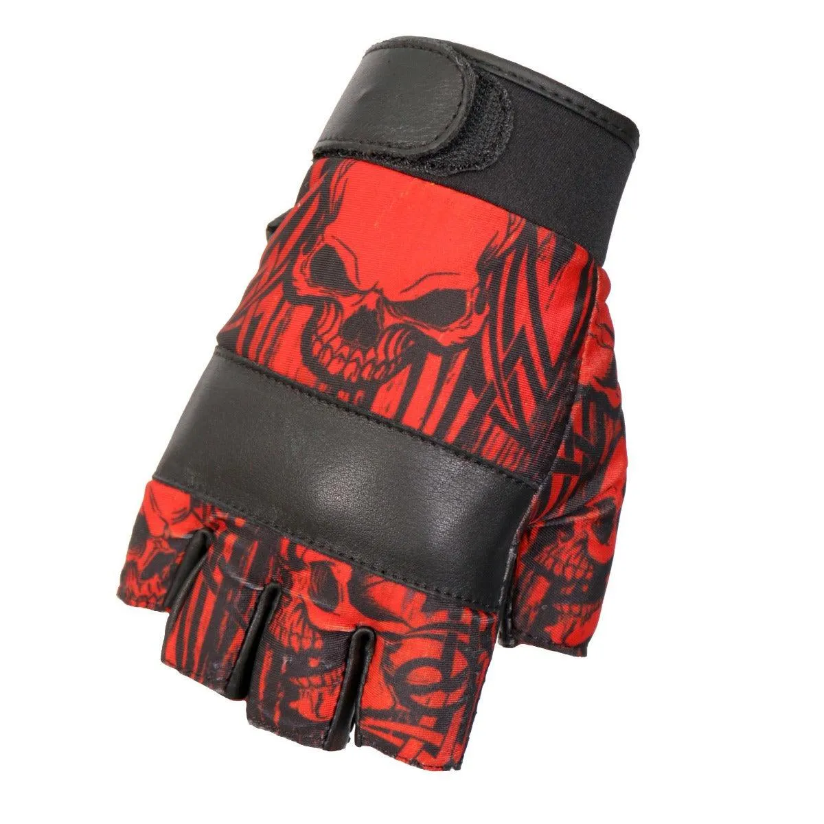 Hot Leathers Glove Sublimated Leather Over Top Skulls
