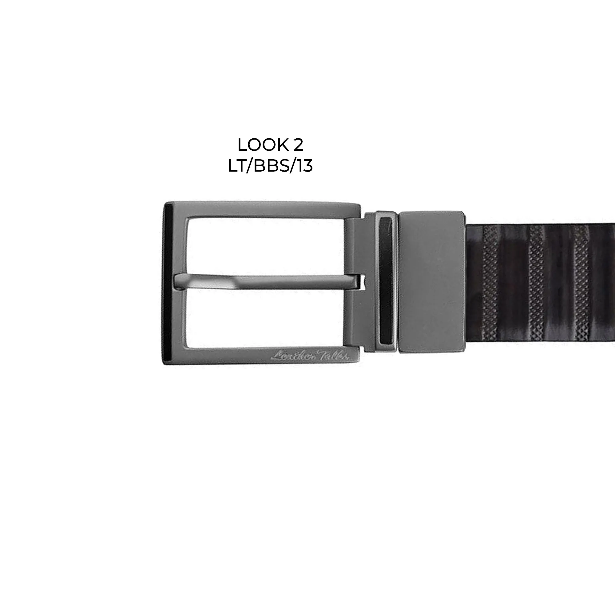 Italian VT Stripe   | Plus Size Leather Belt for Men | Color - Grey