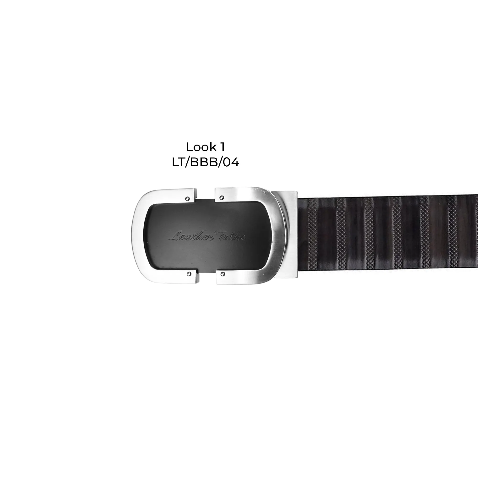Italian VT Stripe   | Plus Size Leather Belt for Men | Color - Grey