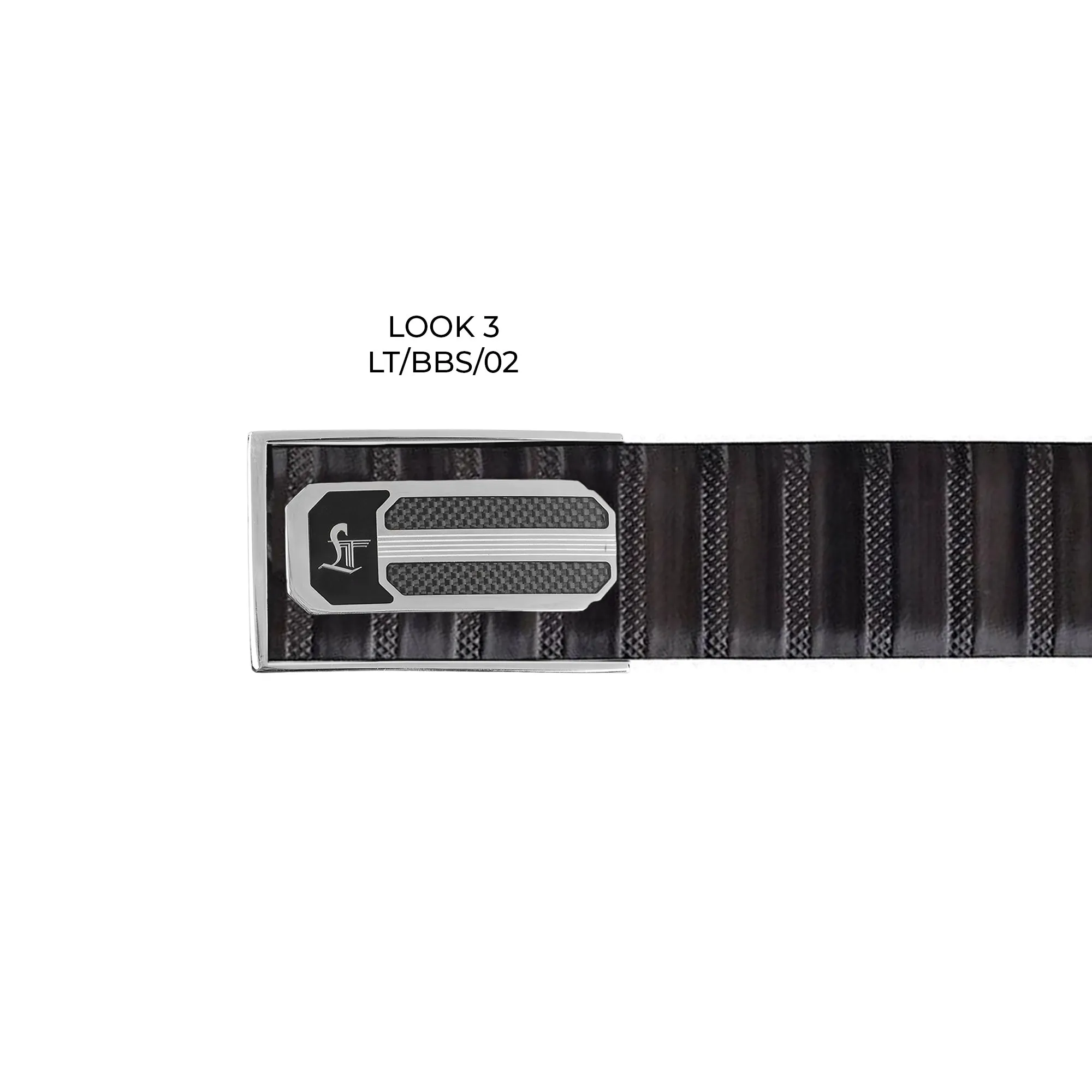 Italian VT Stripe   | Plus Size Leather Belt for Men | Color - Grey