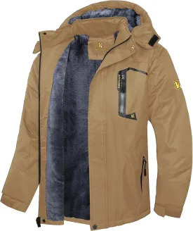 Keevoom Mens Winter Jackets Ski Snow Coats Warm Waterproof Hooded Raincoats Snowboarding Windproof Lined Windbreaker