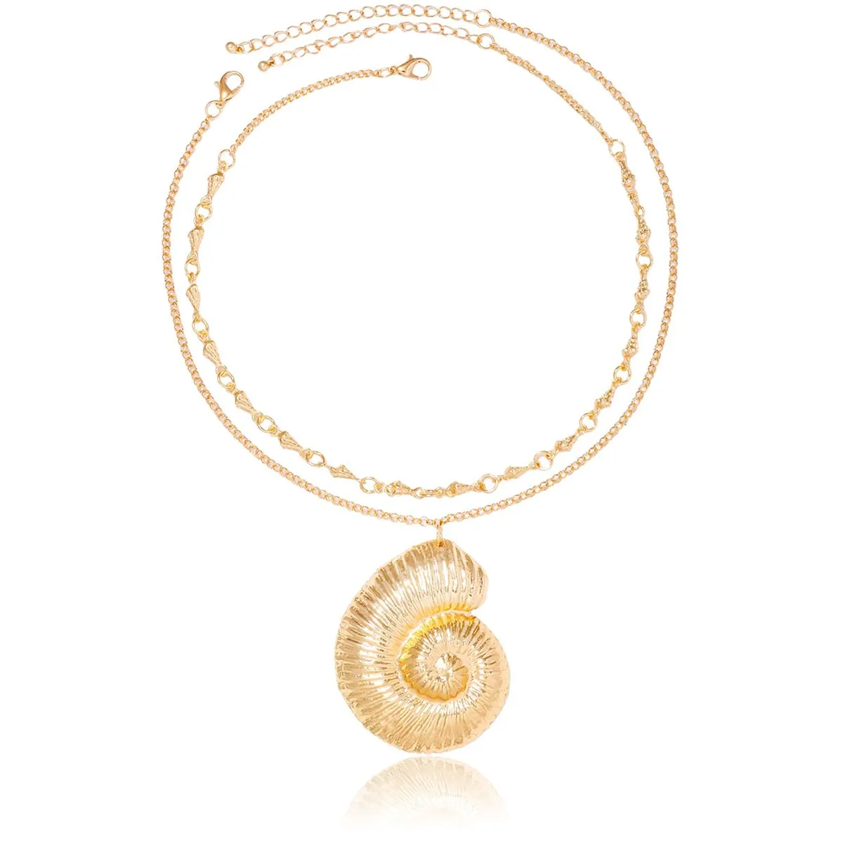 Layered Conch Shell Necklace - Ursula Necklace Gold Seashell Necklace Jewelry Witch Necklace for Women Halloween Ursula Costume Women Adjustable Cosplay Accessory