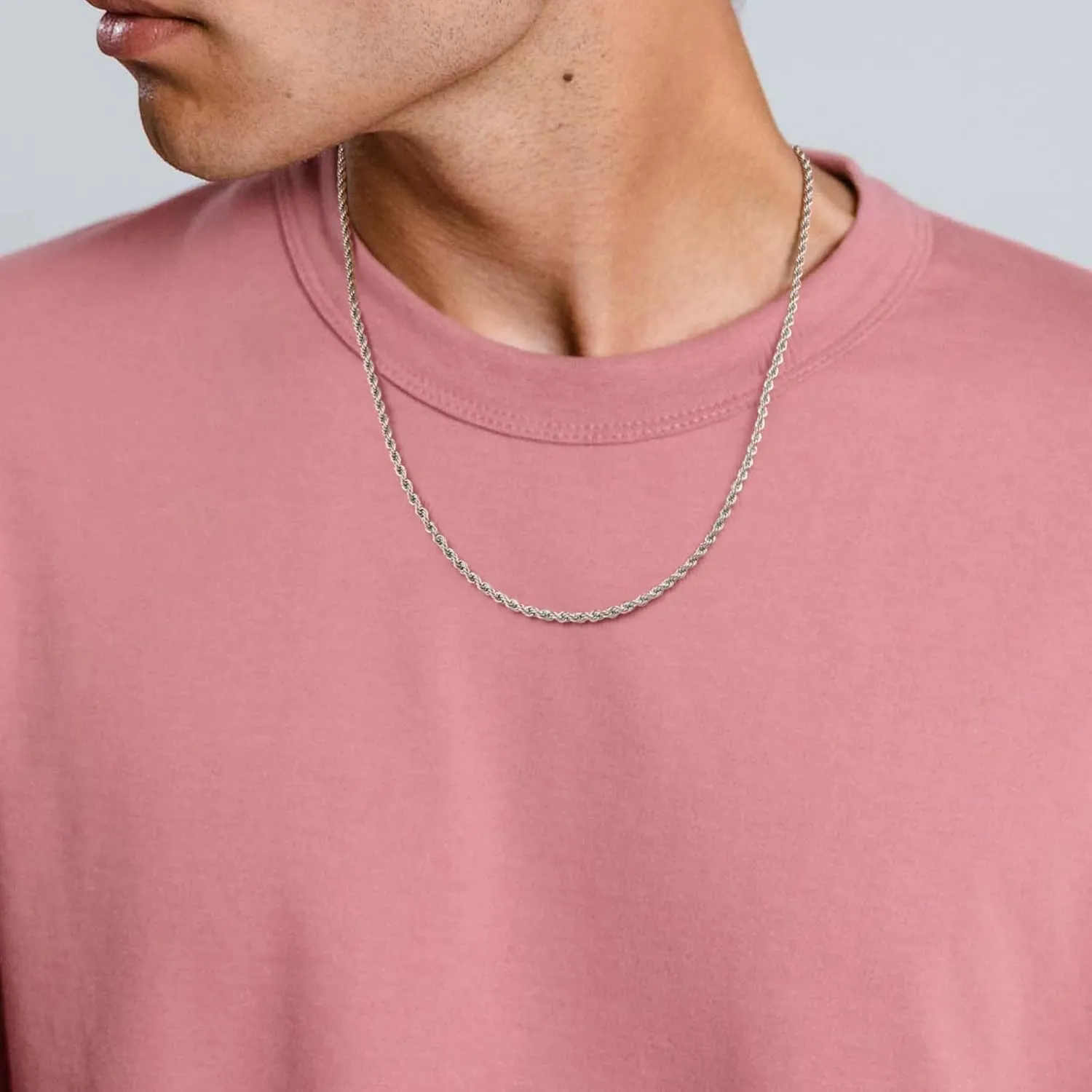 Layered Initial Necklace for Men Women, Layered Rope Chain Figaro Chain Square Pendant Stainless Steel Necklace for Men Women Jewelry Gifts