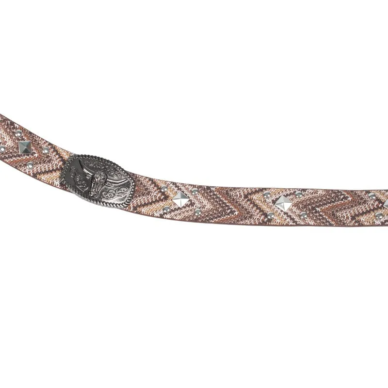 Leather Bison Head Decorative Hat Band