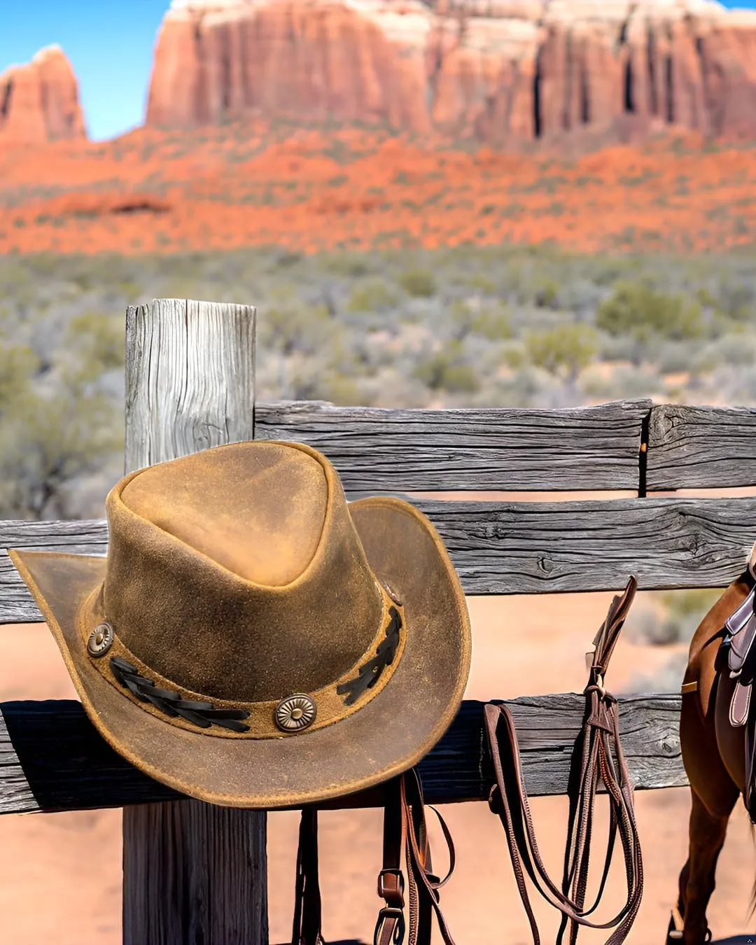 Leather Cowboy hat Shapeable into Outback hat, Australian Hats for Men & Women