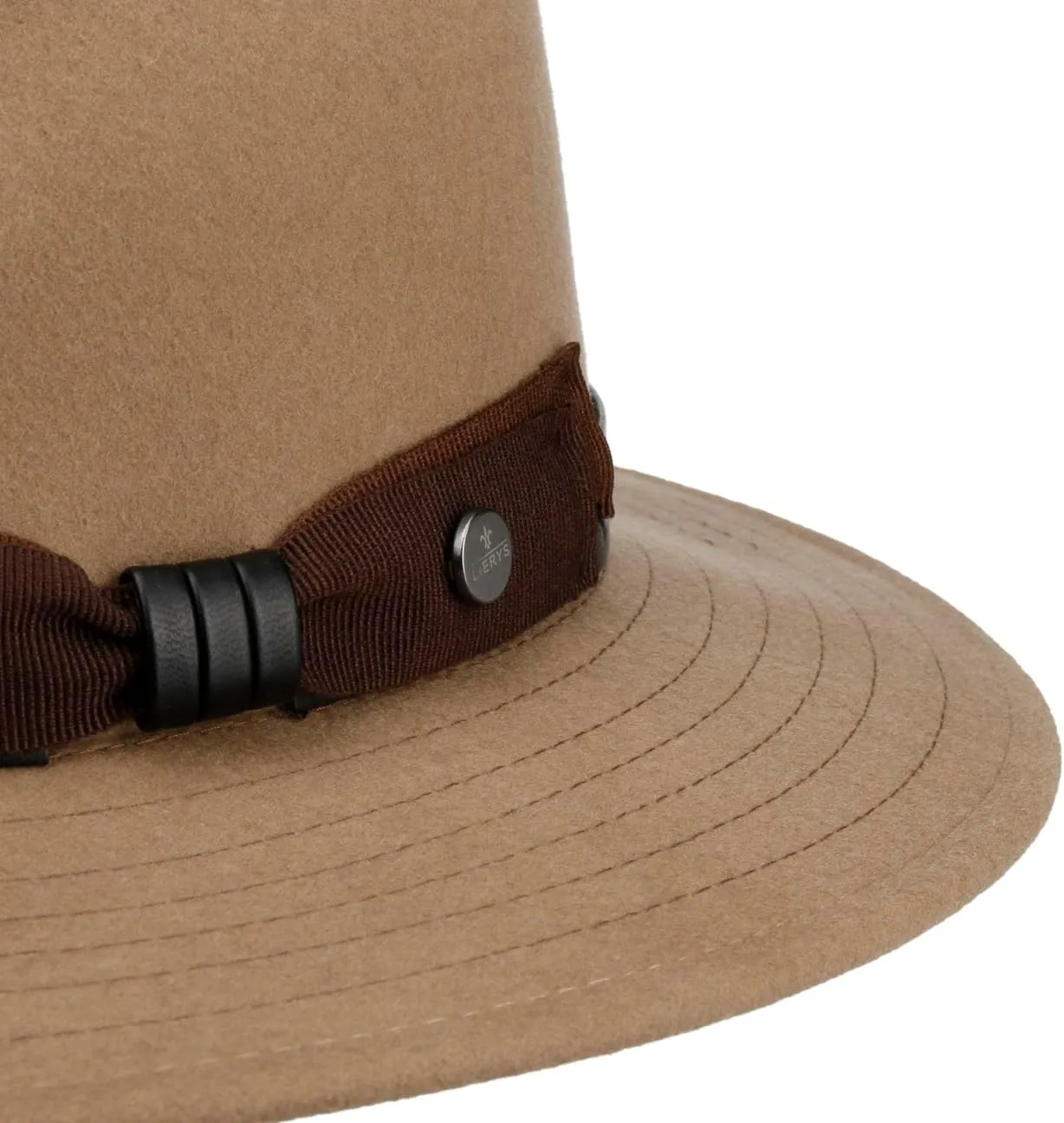 Lierys Uni Traveller Wool Hat with Leather Band Women/Men - Made in Italy