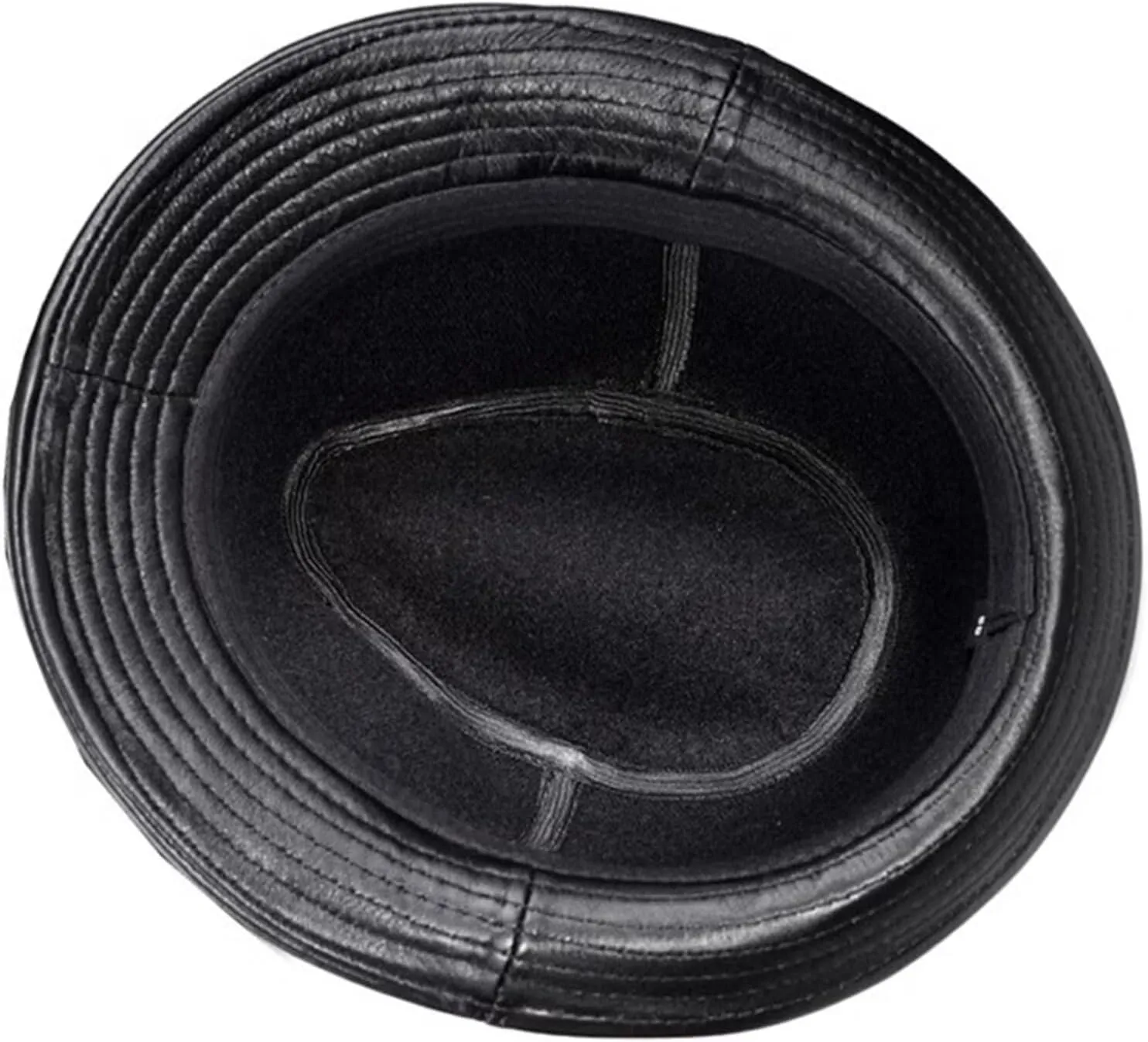Men Fedora Trilby Hat Classic Leather Panama Hat Jazz Cap Vintage Gentleman Hat Gangster Party Hat