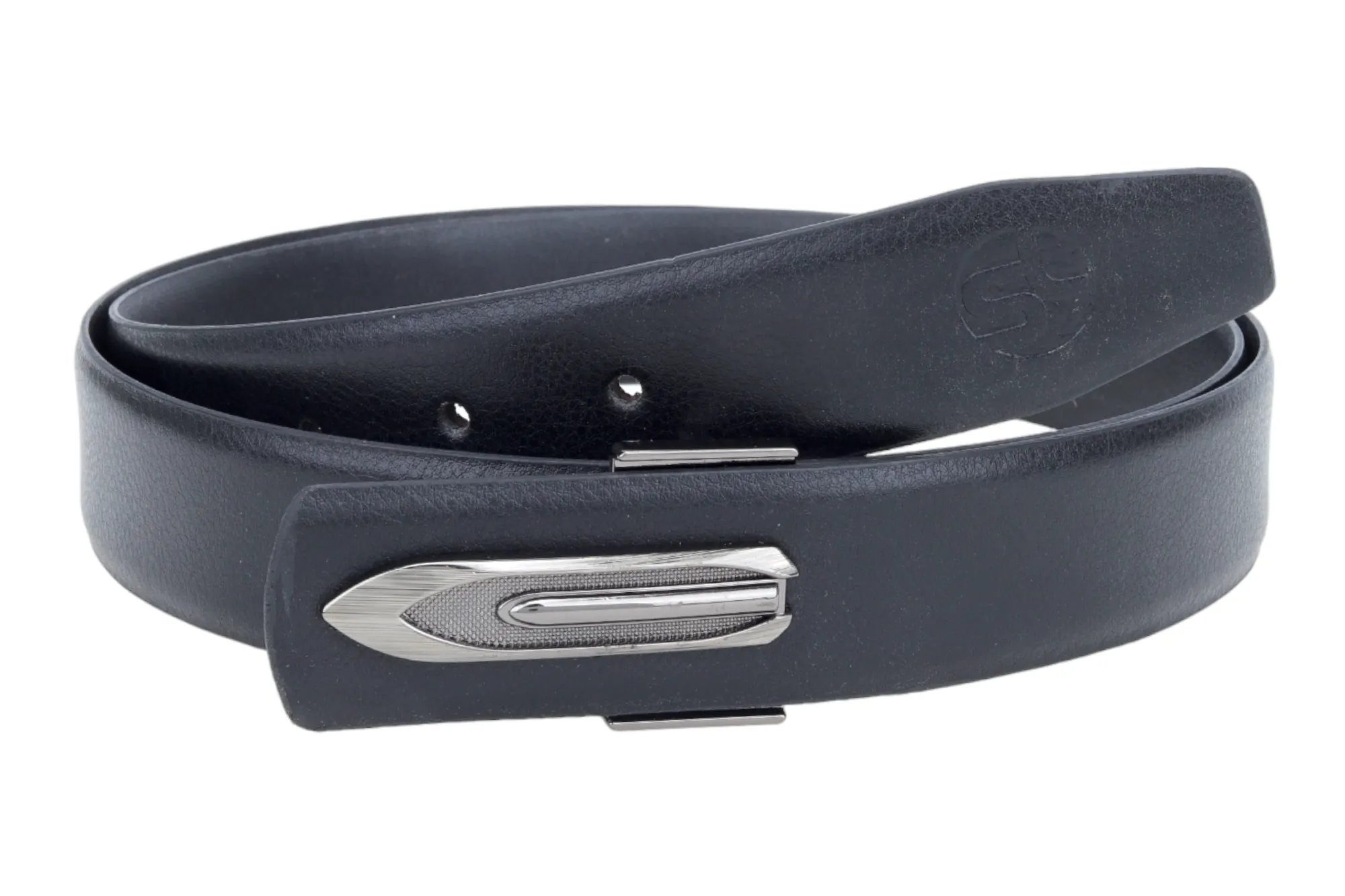Mens Formal leather Belt With Exclusive Buckle 998610 (Black)