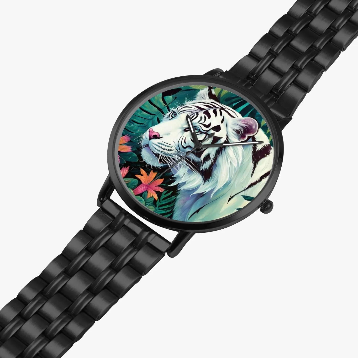 Montre à Quartz Instafamous "Tigre blanc et fleurs" (249)