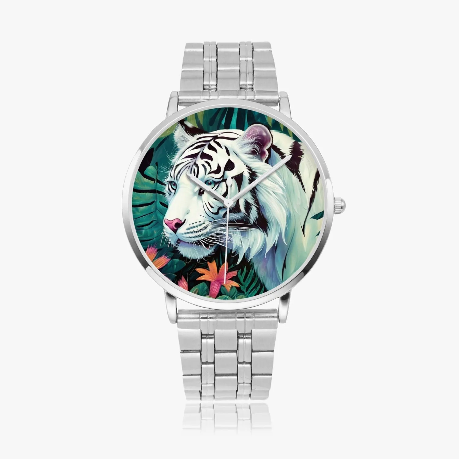 Montre à Quartz Instafamous "Tigre blanc et fleurs" (249)